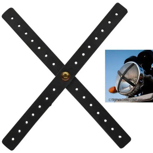 Main image of Genuine Leather Headlight X Universal Bike Accesories Easy to install (Perforated Black)
