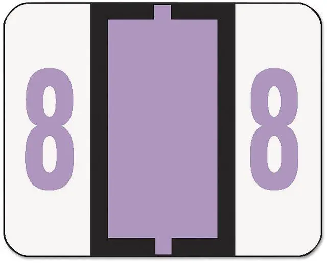 Main image of 67378 End Tab Labels, Printed Text: 8, 1-1/4-Inch x 1-Inch, Lavender, 500/Roll