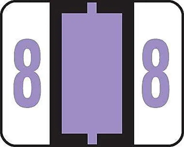 Alt view image 2 of 5 - 67378 End Tab Labels, Printed Text: 8, 1-1/4-Inch x 1-Inch, Lavender, 500/Roll
