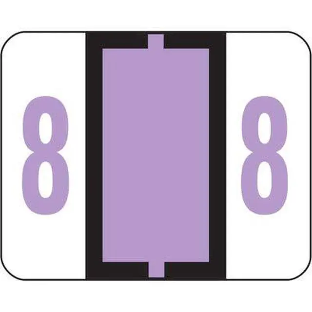 Alt view image 4 of 5 - 67378 End Tab Labels, Printed Text: 8, 1-1/4-Inch x 1-Inch, Lavender, 500/Roll
