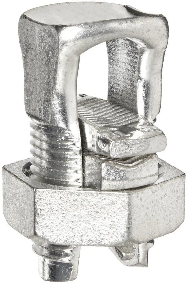 Main image of Products 90420 Split Bolt Connector With Spacer, Dual Rate For Copper and Aluminum Conductors, 3/0 AWG, 2/0 - 2/0 Max Run To Max Tap, 1 - 14 Min Run To Min Tap, 2/0 - 14 Max Run To Min Tap, 2 - 2 Min