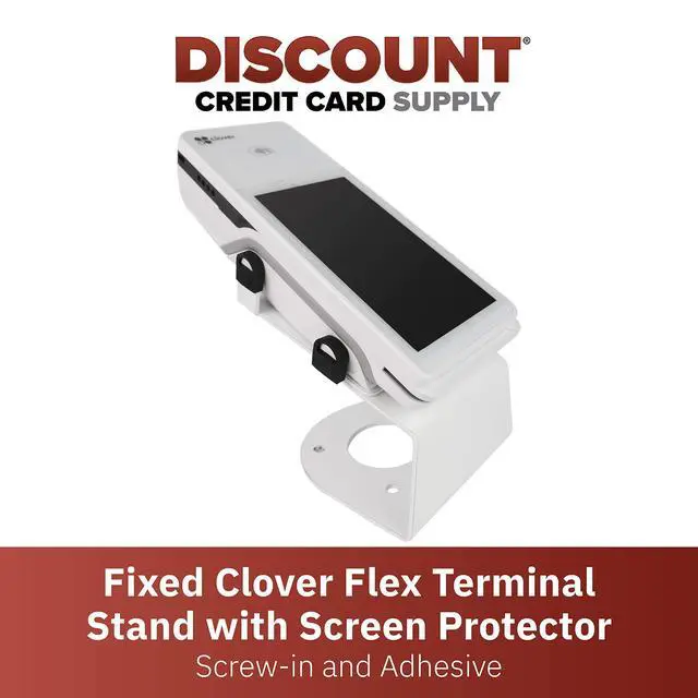 Alt view image 2 of 6 - DCCStands Fixed Clover Flex Terminal Stand with Screen Protector - Screw-in and Adhesive