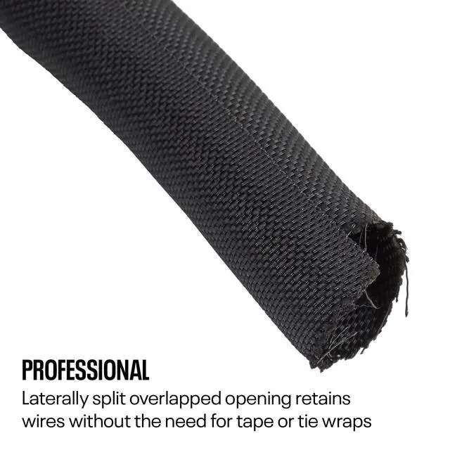 Alt view image 5 of 6 - Braided Cloth Split Wire Loom Wrap, 3/4 Inch, 10 Foot Wire Sleeve