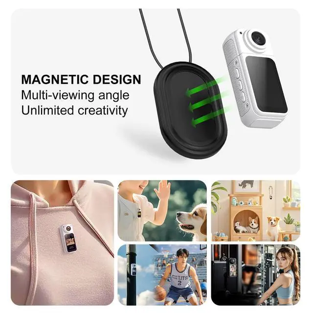 Alt view image 5 of 6 - S70 Pro Tiny Thumb Action Camera - Mount Anywhere. Small Body with Spring Clip, Portable Vlogging Camera for Cycling, Motorcycle & More, Hands-Free POV Recording, Helmet Camera, White