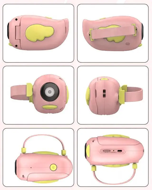 Alt view image 6 of 6 - 1080P Kids HD Digital Photo & Video Rechargeable Camcorder with 2" LCD Screen, Integrated Video Games, Removable Strap, 32GB Card, Memory Card Case, Card Reader & Micro USB Charging (Pink Kit)