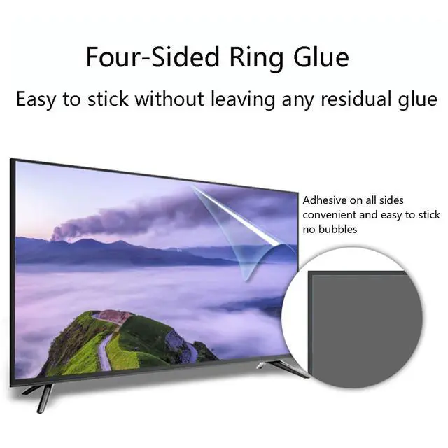 Alt view image 2 of 6 - Anti Blue Light TV Screen Protector, 50-58 inch Matte Anti Reflective Anti Scratch Filter Film Anti Myopia Eye Protection Ultra-Clear Filter Film, Easy to Install,50in 1095 * 616mm