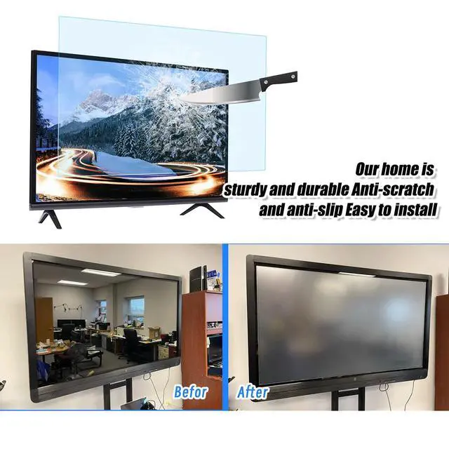 Alt view image 6 of 6 - Anti Blue Light TV Screen Protector, 50-58 inch Matte Anti Reflective Anti Scratch Filter Film Anti Myopia Eye Protection Ultra-Clear Filter Film, Easy to Install,50in 1095 * 616mm