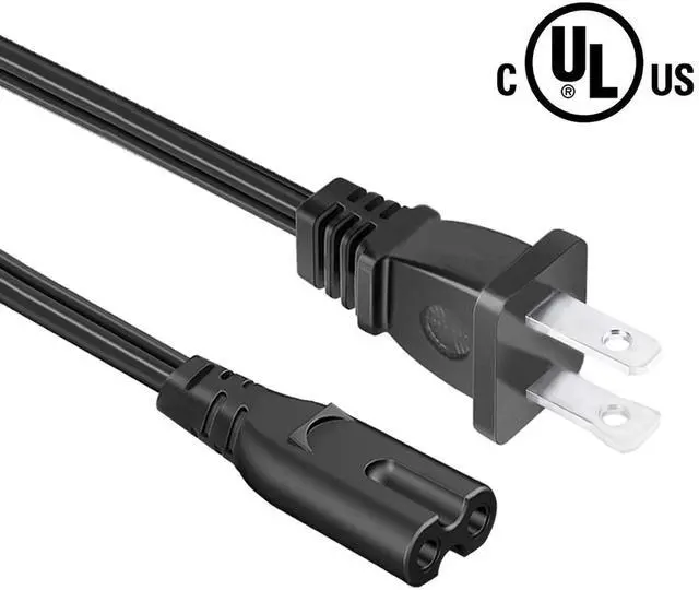 Alt view image 3 of 4 - 2Pack 6 Feet Replacement Non-Polarized US 2Prong AC Power Cord Cable for Insignia NS-32DF310NA19 32-inch Smart HD TV