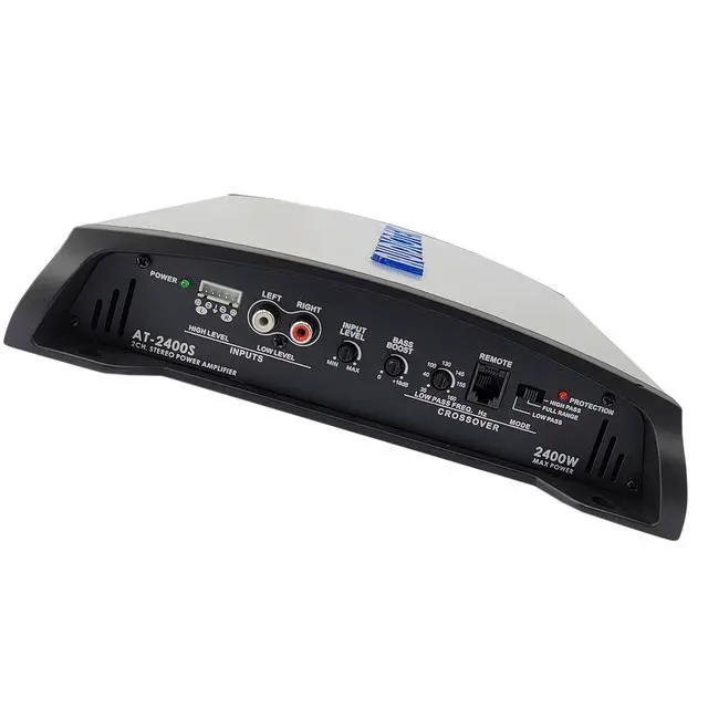 Alt view image 4 of 6 - AT2400S 2 Channel Stereo Car Amplifier - 2400 Watts, 2 Ohm Stable, LED Indicator, Full Range, Bass Knob Included, Great for Speakers and Subwoofers