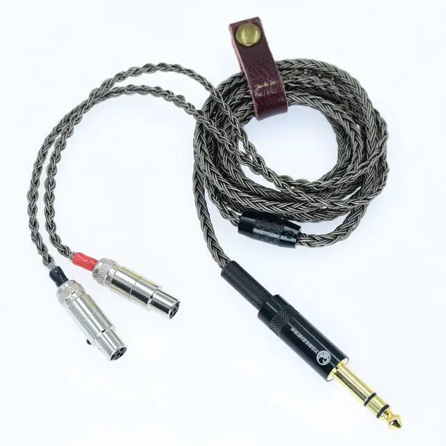 Main image of 16 core 4pin 7n OCC 6.35 6.5mm Stereo Monitor Earphone Headphone Upgrade Cable Silver Plated for Audeze LCD 3 LCD-2 LCD2 LCD-4 (1.5m(4.92ft), Grey)
