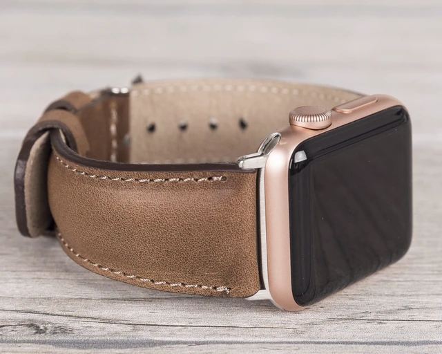 Alt view image 2 of 6 - Full Grain Leather Brown Band for Apple Watch