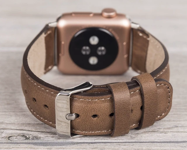 Alt view image 3 of 6 - Full Grain Leather Brown Band for Apple Watch