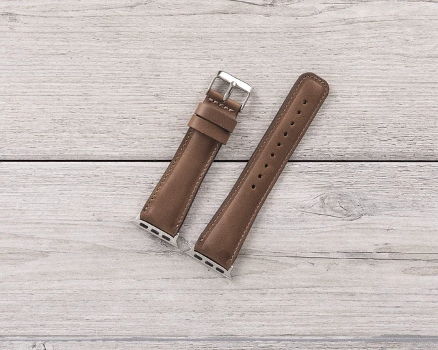 Alt view image 6 of 6 - Full Grain Leather Brown Band for Apple Watch