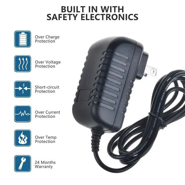 Alt view image 2 of 3 - 9V AC/DC Adapter for GPX 7" 8" 9" Portable DVD Player Pd730w Pd7709b Pd7719b Pd708b Pd808b Pd808p Pd808r Pd818b Pd818w Pd908b Pd930b Pd931b Td910b Pdl805 Pd907b Yg-pdl907 Power