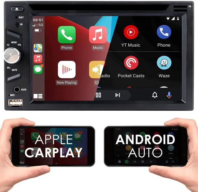 Main image of STX Audio D65CP HiFi Audio Processor 6.5 Inch 1080P Touch Screen Navigation Car Stereo Work with DVD, CD, Apple CarPlay, Android Auto, Bluetooth, Mirrorlink, USB