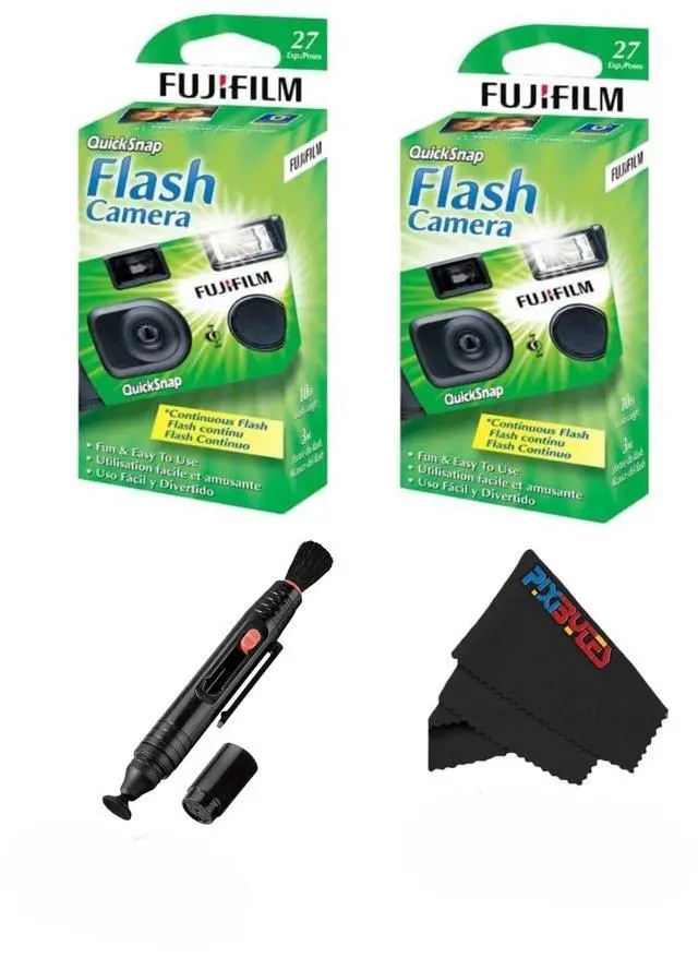 Main image of QuickSnap Flash 400 One-Time-Use Camera-Bonus Bundle- Free Lens Cleaning Pen... (2 x Camera + Lens Pen)
