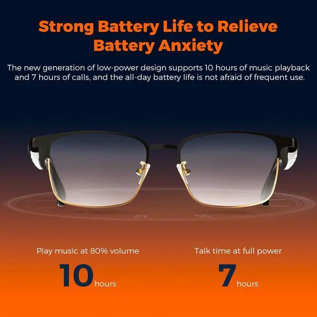 Alt view image 4 of 6 - W5 AI Translation Meeting Recording Smart Glasses Anti Blue Light Stereo Audio Built-in Speaker for Meetings & Working