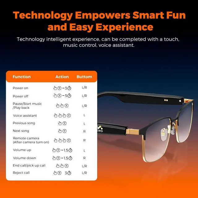 Alt view image 6 of 6 - W5 AI Translation Meeting Recording Smart Glasses Anti Blue Light Stereo Audio Built-in Speaker for Meetings & Working