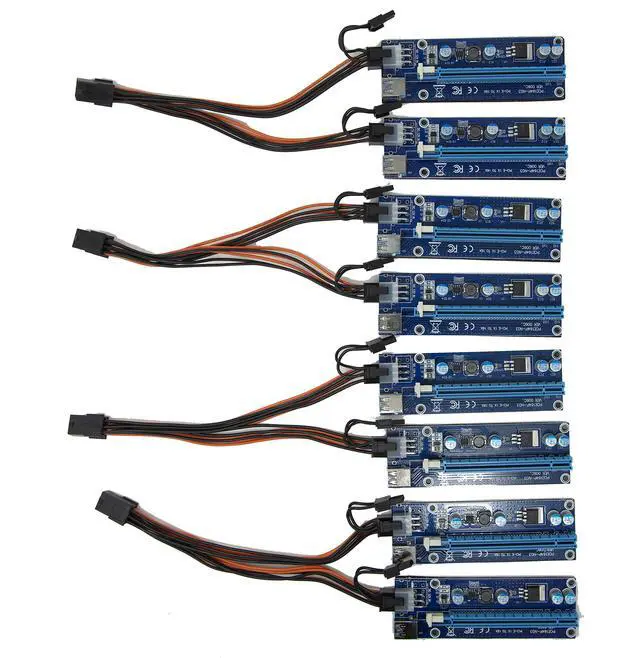 Alt view image 4 of 4 - Four 18AWG PCI-E 6pin to Dual 8-pin Y-Splitter Extension Cable GPU Mining ZCASH ZEC Ethreum ETH