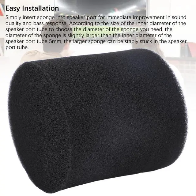 Alt view image 6 of 6 - Speaker Port Tube Sponge Bass Tube Foam Plug 2pcs 55mm x 50mm for Minimizing Standing Waves Enhancing Bass Response for Speaker Subwoofer DIY
