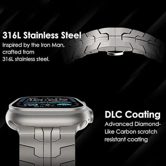 Alt view image 3 of 6 - Compatible with SUUNTO Race 2 bands, 20mm, 22mm Quick Release Stainless Steel Metal Strap with Folding Clasp Replacement Band Compatible with SUUNTO OCEAN, Run, RACE, Race 2, RACE S, VERTICAL, 9 PEAK,