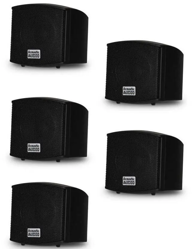 Main image of Acoustic Audio AA321B Mountable Indoor Black Speakers 1000 Watts 5 Piece Set AA321B-5S
