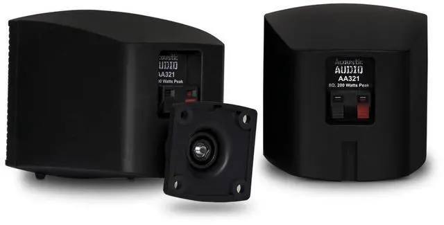 Alt view image 4 of 5 - Acoustic Audio AA321B Mountable Indoor Black Speakers 1000 Watts 5 Piece Set AA321B-5S