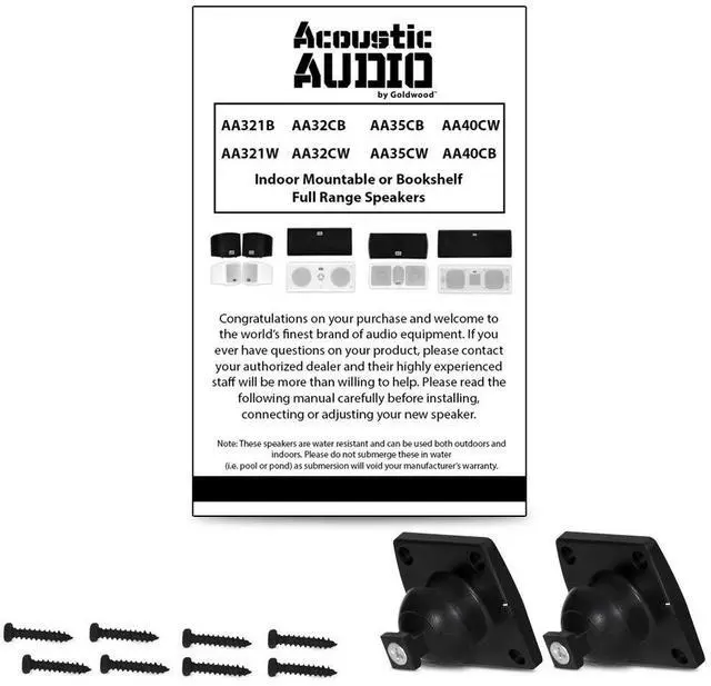 Alt view image 5 of 5 - Acoustic Audio AA321B Mountable Indoor Black Speakers 1000 Watts 5 Piece Set AA321B-5S
