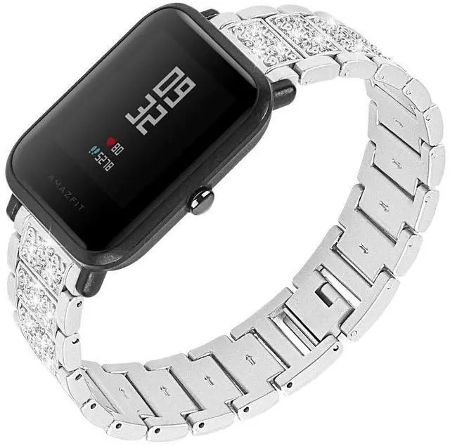 Alt view image 6 of 6 - Compatible with SOMTLERK A221/AGPTEK LW11/Kuizil T70/zakotu Y66/Woneligo W13/RUIMEN D1 H1/ENOMIR IDW19 Band for Women Quick Release Bracelet Bling Metal Strap Stainless Steel Metal Jewelry Bangle Wris