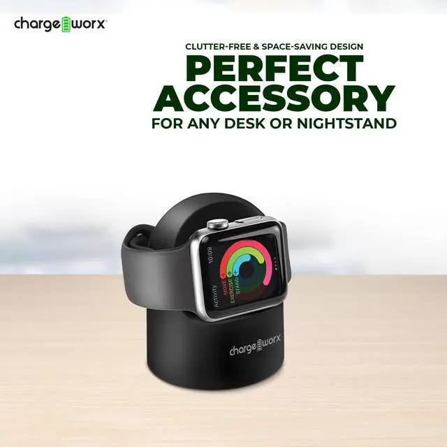 Alt view image 6 of 6 - Charger Stand for Apple Watch, Compact Desk & Nightstand Charging Dock, Clutter-Free Watch Holder for All Apple Watch Series, Travel-Friendly Organizer (Charger Not Included)