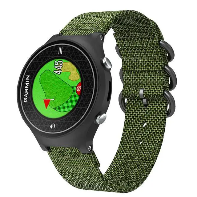 Alt view image 3 of 6 - 15mm Sport Nylon Watchband Strap for Garmin Approach S6 Smart Watch for Garmin Forerunner 735XT/220/230/235/620/630 Watch Band (Color: Army Green, Size: 15MM)