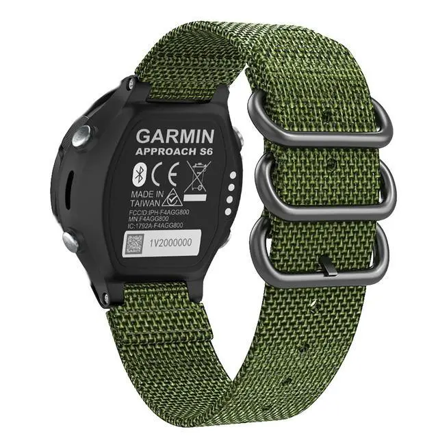 Alt view image 5 of 6 - 15mm Sport Nylon Watchband Strap for Garmin Approach S6 Smart Watch for Garmin Forerunner 735XT/220/230/235/620/630 Watch Band (Color: Army Green, Size: 15MM)