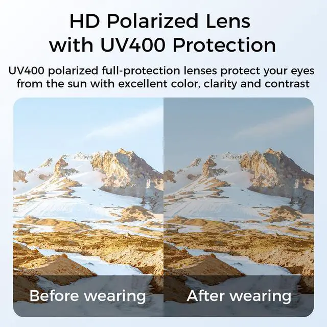 Alt view image 5 of 6 - Polarized Bluetooth Smart Sunglasses with Built-in Mic, Open-Ear Audio, IP65 Waterproof & 5-Hour Battery (Gold)