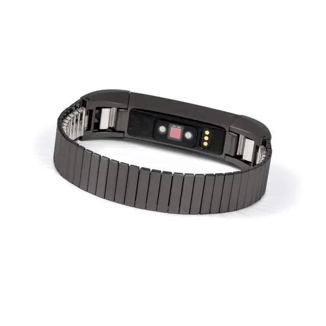 Alt view image 2 of 5 - Twist-O-Flex Metal Expansion Stainless Steel Stretch Band Replacement for The Fitbit Alta and Alta HR in Brushed Silver and Black by