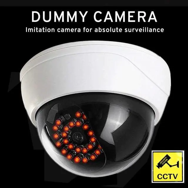 Alt view image 2 of 6 - Fake CCTV Security Dummy Dome Camera with Red LED Light for Home, Shop, Business, etc. (2 Pack)