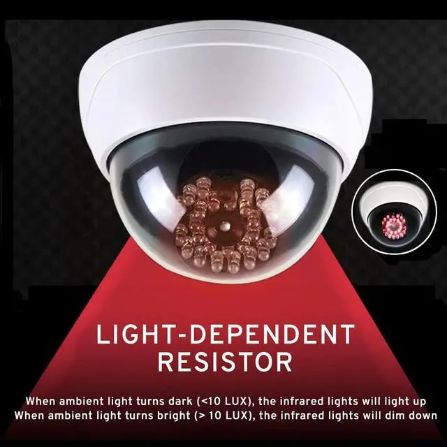 Alt view image 3 of 6 - Fake CCTV Security Dummy Dome Camera with Red LED Light for Home, Shop, Business, etc. (2 Pack)