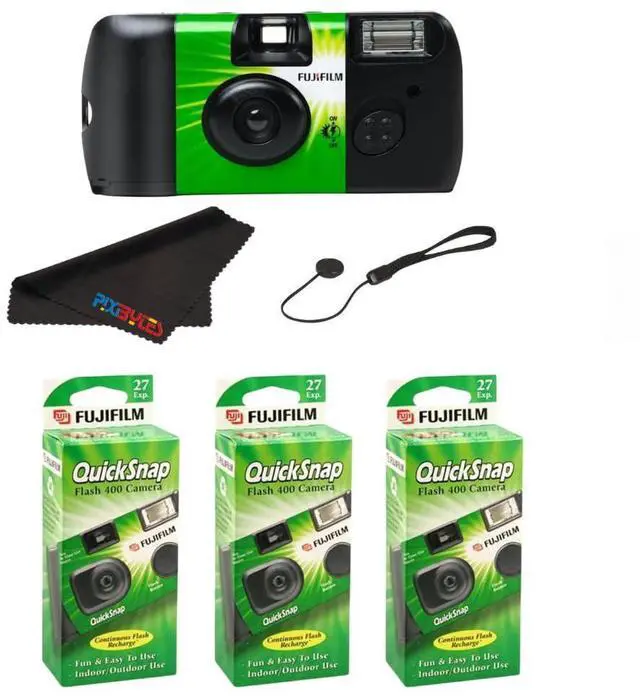 Main image of QuickSnap Flash 400 One-Time-Use Camera with Cap Keeper... (3 Pack (QuickSnap))