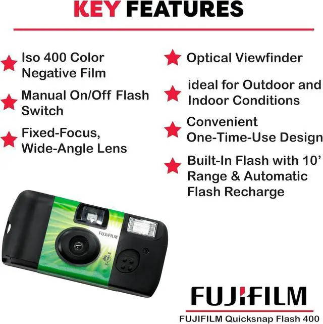 Alt view image 4 of 6 - QuickSnap Flash 400 One-Time-Use Camera with Cap Keeper... (3 Pack (QuickSnap))