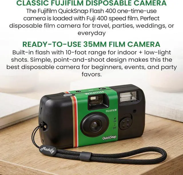 Alt view image 5 of 6 - QuickSnap Flash 400 One-Time-Use Camera with Cap Keeper... (3 Pack (QuickSnap))