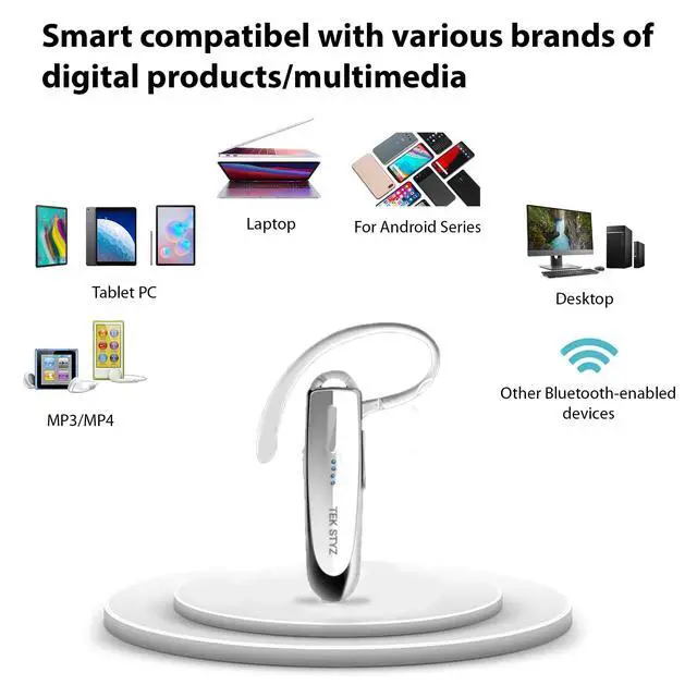Alt view image 5 of 6 - Bluetooth 5.3 Headset Compatible with OnePlus 13s Wireless Earpiece, IPX5 Waterproof, Dual Microphones, Noise Reduction, 60 Days Standby + 22Hrs HD Talk Time!