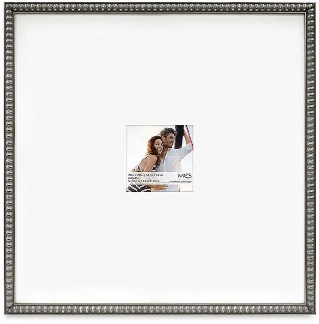 Main image of 20x20 Inch Signature Beaded Frame with 5x5 Inch Mat Opening, Pewter (47602) | Signature Beaded Frame, 20x20 Inch, With 5x5 Inch Mat Opening, Pewter (47602)