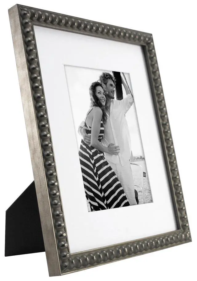 Alt view image 2 of 5 - 8x10 Inch Bead Frame with 5x7 Inch Mat Opening, Pewter (47598)