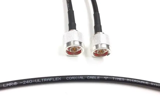 Alt view image 3 of 4 - 15 Foot N Male to N Male Times Microwave LMR 240 Ultraflex 50 Ohm Antenna Cable Assembled