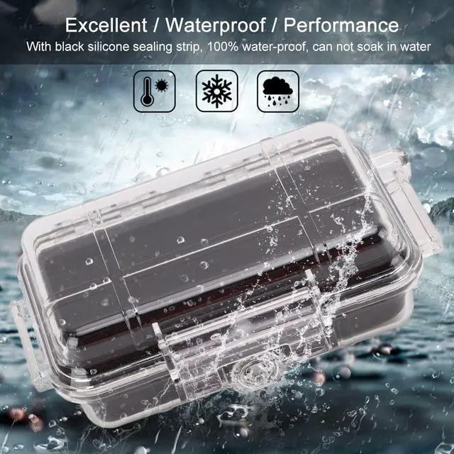 Alt view image 4 of 6 - Shockproof Box, Plastic Shockproof Box with Shock Absorption Liner Outdoor Airtight Case Transparent (Small Size)