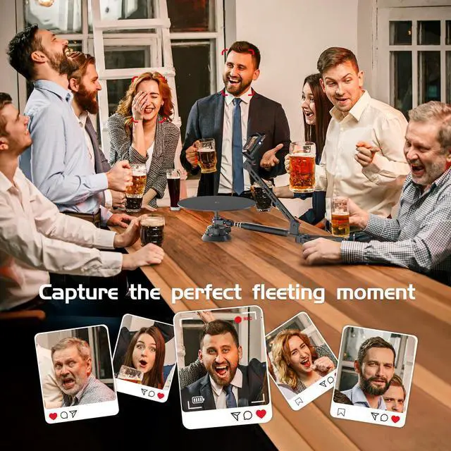 Alt view image 6 of 6 - Portable 360 Degree Spinner,Suction Cup Mount Rotating Camera Slider with Adjustable Handle Photography Turntable Professional Photography for Camera/Action Camera/Phone (EVA Hard Case)