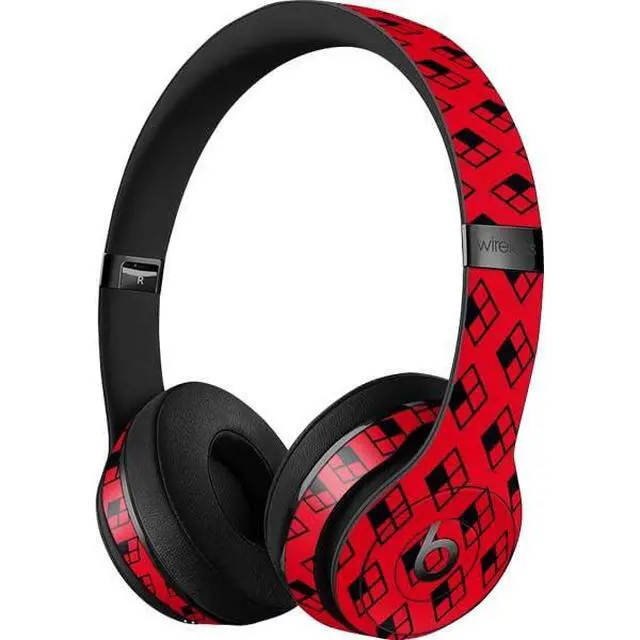 Alt view image 3 of 3 - Decal Audio Skin Compatible with Beats Solo 3 Wireless - Officially Licensed DC Comics Harley Quinn Logo Pattern Design