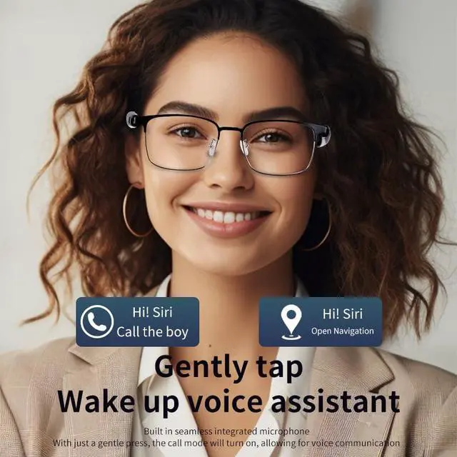 Alt view image 4 of 6 - Smart glasses metal frame Photochromic business fashion audio headphones tws bluetooth sunglasses anti-blue light