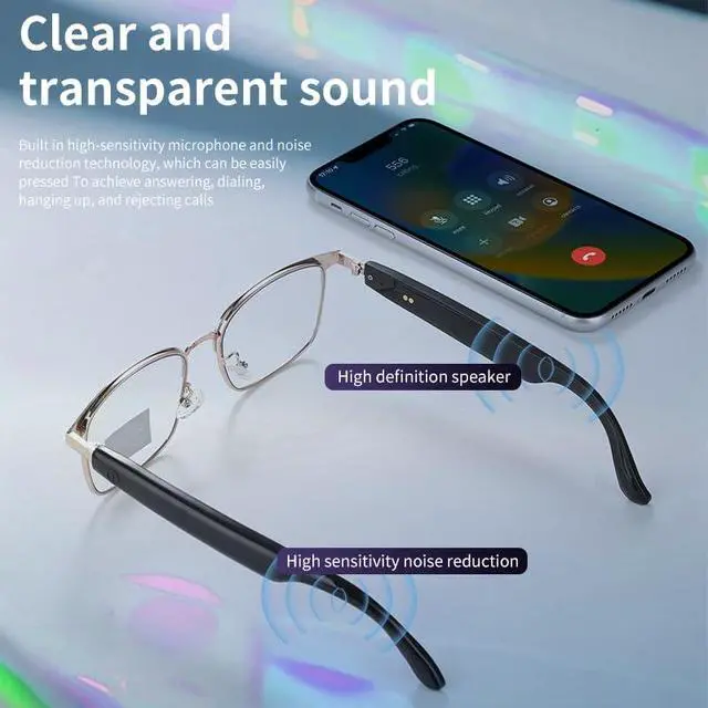 Alt view image 3 of 6 - Smart glasses metal frame Photochromic business fashion audio headphones tws bluetooth sunglasses anti-blue light