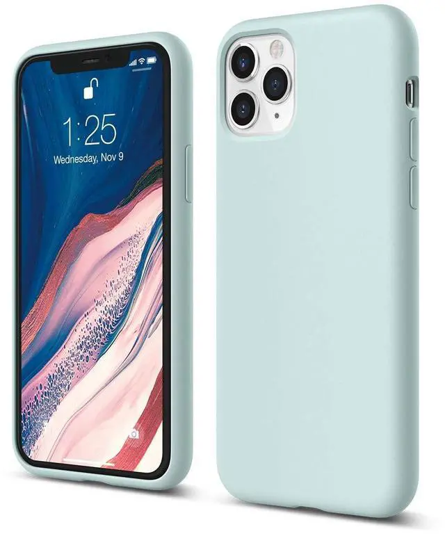 Main image of Premium Liquid Silicone Case for iPhone 11 Pro Green | Full Body Protective Cover, Shockproof, Slim Phone Case, Anti-Scratch Soft Microfiber Lining, 5.8 inch (Green)
