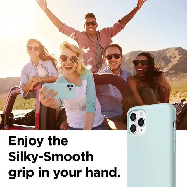 Alt view image 6 of 6 - Premium Liquid Silicone Case for iPhone 11 Pro Green | Full Body Protective Cover, Shockproof, Slim Phone Case, Anti-Scratch Soft Microfiber Lining, 5.8 inch (Green)